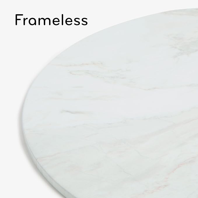 U Brands Round Magnetic Marble Print Dry Erase Board White Board, 12" Diameter, Frameless, Includes Magnet and Marker