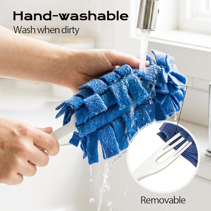 360° Electrostatic Duster Refills, 2026 New Washable & Reusable Microfiber Pads Fleece Duster Refill Compatible Tools for Cleaning Home, Blinds, Car, Pet, Furniture, Fans (Purple)