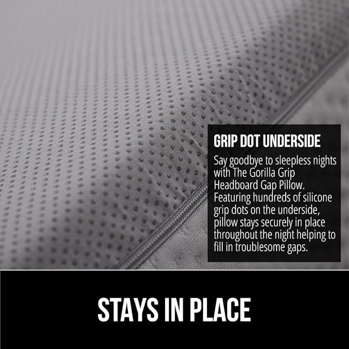 Gorilla Grip Bed Sheet Straps and Headboard Gap Pillow, Sheet Fasteners 8 Pack Black, Easy Install Sheet Suspenders, Headboard Gap Pillow Size King Gray, Dense Foam Wedge, 2 Item Bundle