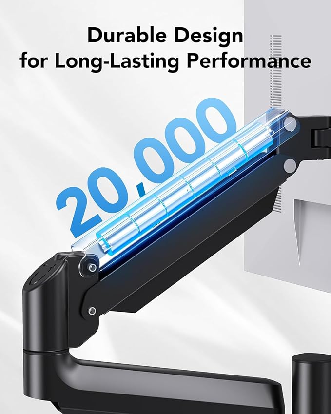 HUANUO Dual Monitor Mount up to 32 inches Screens, Taller Monitor Stand Hold 19.8lbs, Dual Monitor Arm Desk Mount Easy Adjustable with Tilt, Swivel, Rotation, VESA 75/100mm