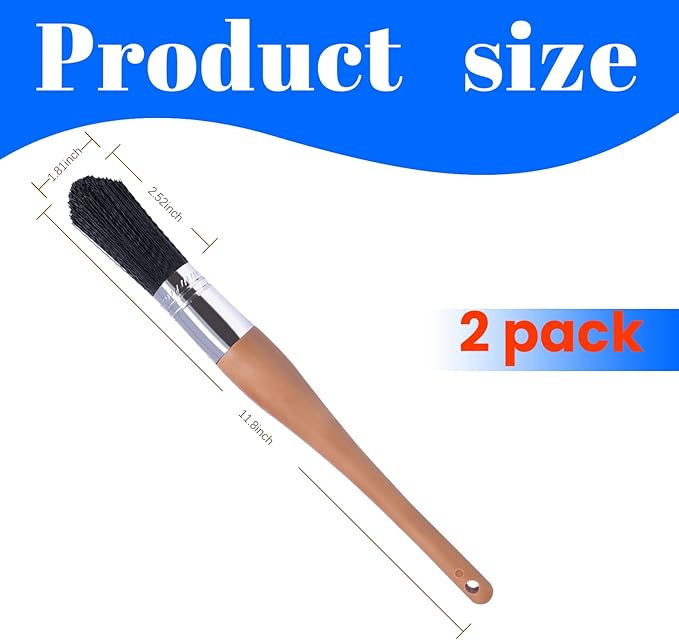 Wesquer Parts Cleaning Brush Home and Auto Use Parts Cleaner Brush Solvent Brush for Cleaning Auto Engine Parts, Clean Motors, Metal Parts, Machinery (Balck 2pcs)