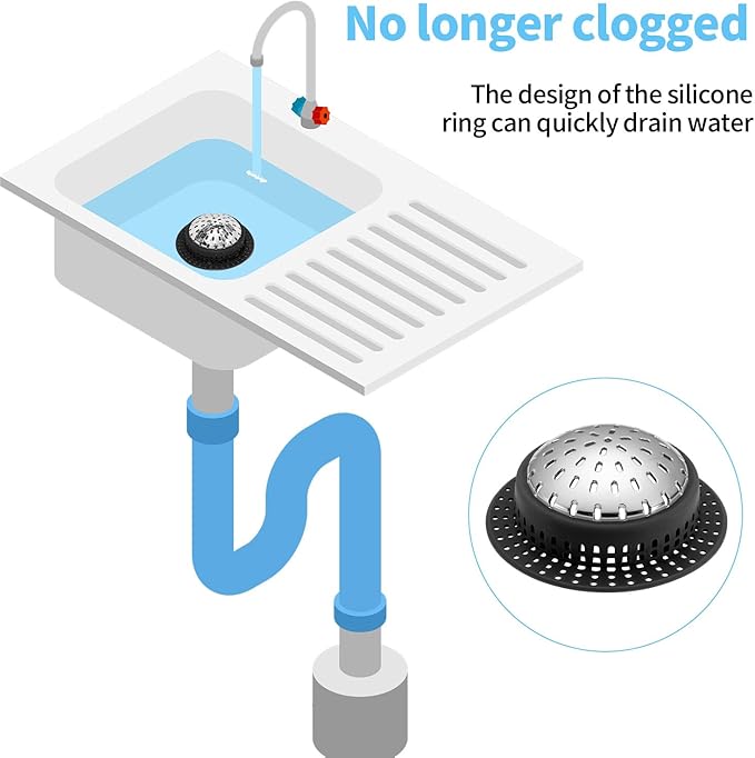 Shower Drain Hair Catcher, Shower Drain Cover, Bathtub Drain Hair Catcher for Pop-Up & Regular Drains
