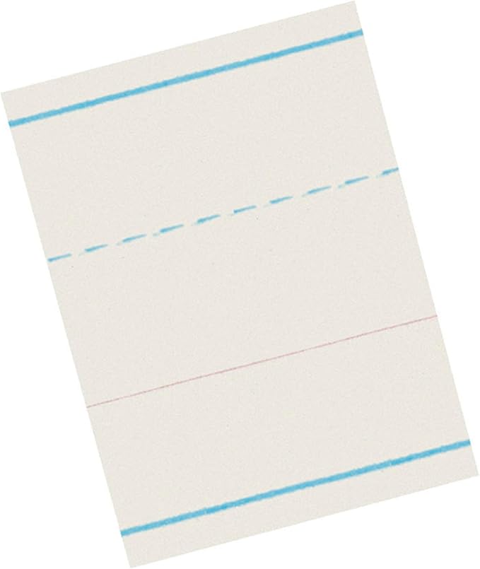 School Smart Zaner-Bloser Writing Paper, Handwriting Practice Lined Paper, Grade K Learning, 1-1/8 Inch Rule, 10-1/2 x 8 Inches, 500 Sheets (Pack of 10)
