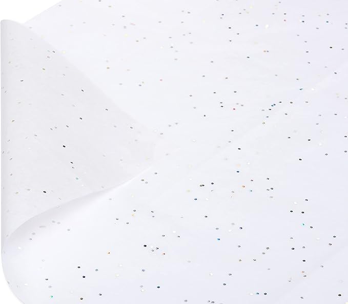 Papyrus 4 Sheet White Tissue Paper with Iridescent Fleks for Gifts, Decorations, Crafts, DIY and More