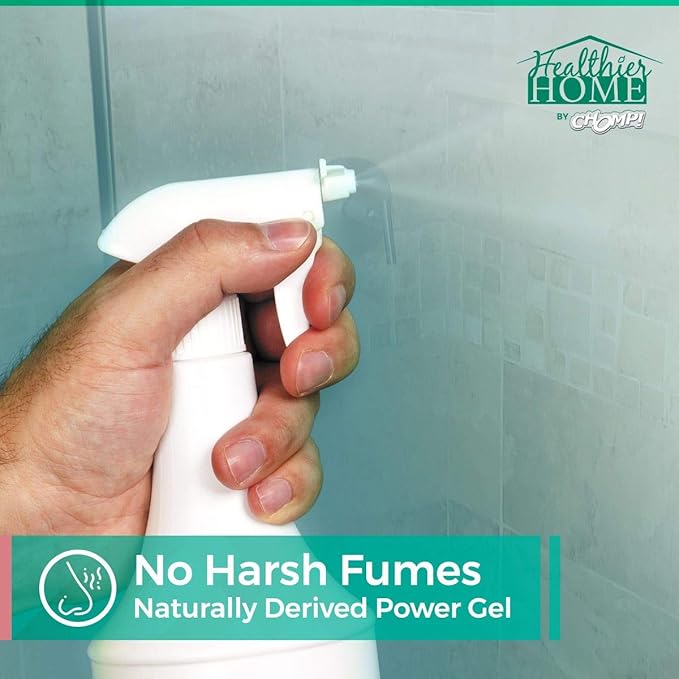 CHOMP! Shower Hardwater Stain Cleaner: Healthier Home ShowerDoorMagic Gel Remover with Scum Shield for Glass, Fiberglass, Removes Hard Water, Soap Scum, Calcium, Lime Scale, Grime Grapefruit 32 oz