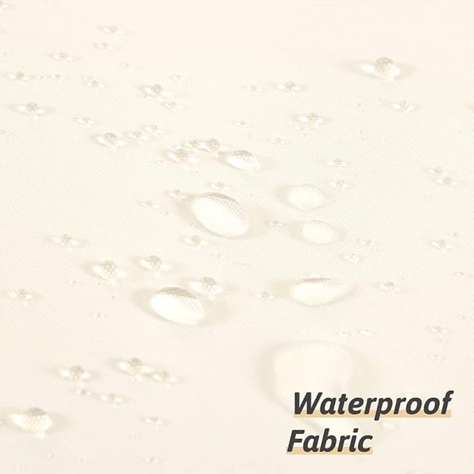 Furlinic No Hook Long Shower Curtain 72 x 78 Inch,Polyester Fabric Tall Bathroom Curtain,Washable & Waterproof,Includes Plastic Built in Grommets,Hotel Style,Beige