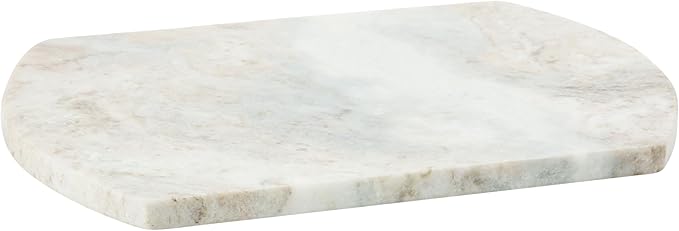 Creative Co-Op Long Marble Cutting Board, Buff, 12" x 8"