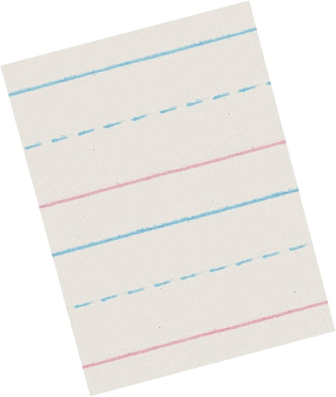 School Smart Zaner-Bloser Writing Paper, Handwriting Practice Lined Paper, Grade 1 Learning, 7/8 Inch Rule, 10-1/2 x 8 Inches, 500 Sheets