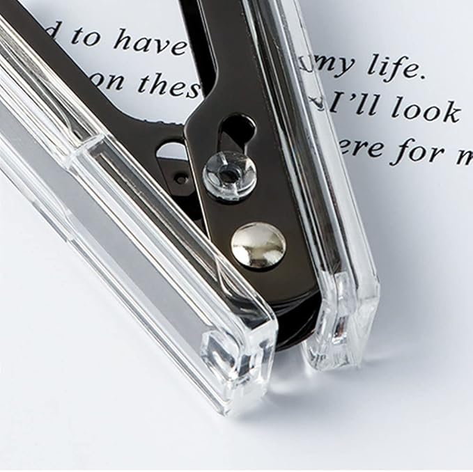 1PC Clear Black Staples Remover Acrylic Luxury Black Metal Body Staple Puller Removal Tool with Lock Professional Staple Remover for School Supplies Desktop Accessories