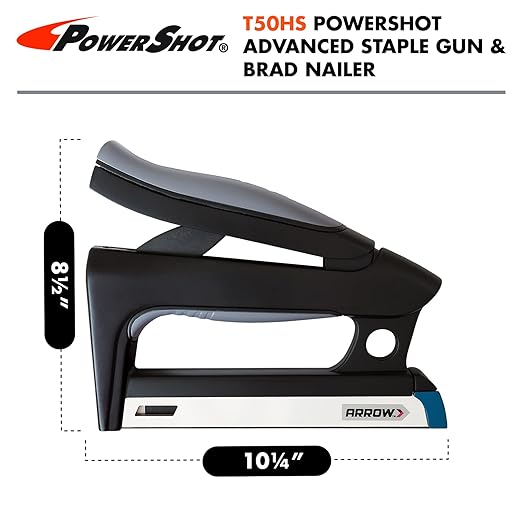 Arrow T50HS PowerShot Advanced Professional Heavy Duty 2-In-1 Staple and Nail Gun for Wood, Upholstery, Furniture, Crafts, Fits All T50 Staples and 5/8” Brad Nails