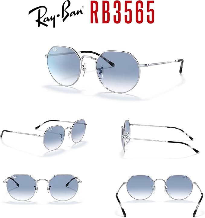 Ray-Ban Jack RB3565 Rounded Hexagonal Sunglasses for Men for Women +BUNDLE with ACCESSORY EYEWEAR KIT