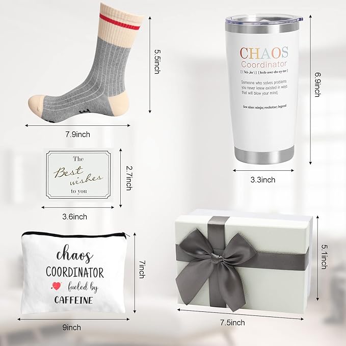 Chaos Coordinator Gifts,20 OZ Insulated Tumbler Birthday Gift for Women,Unique Idea for Teacher Appreciation Gifts,Office Gift for Coworker Boss,Thank You, Friend Christmas