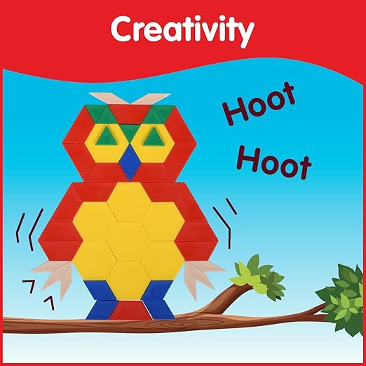 edxeducation Plastic Pattern Blocks | Set of 250 | Math Manipulative for Fractions, Symmetry, Patterning and Creativity | Math Supplies for Classroom