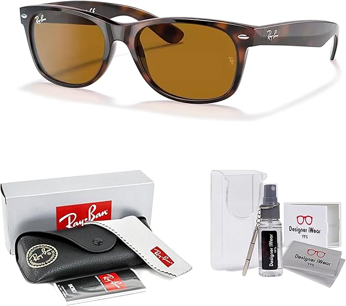 Ray-Ban RB2132 NEW WAYFARER 55MM Square Sunglasses For Men For Women +BUNDLE with ACCESSORY EYEWEAR KIT