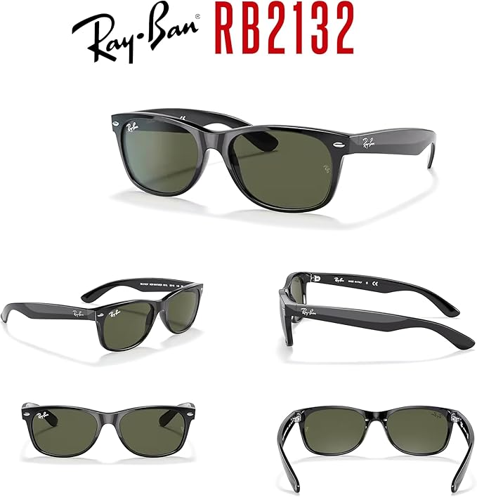 Ray-Ban RB2132 NEW WAYFARER 55MM Square Sunglasses For Men For Women +BUNDLE with ACCESSORY EYEWEAR KIT