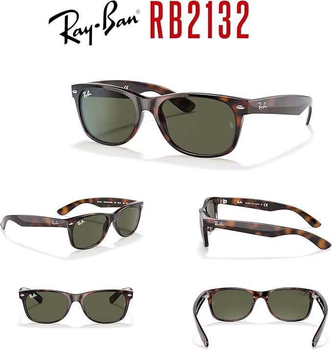 Ray-Ban RB2132 NEW WAYFARER 55MM Square Sunglasses For Men For Women +BUNDLE with ACCESSORY EYEWEAR KIT