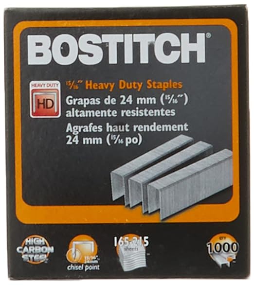 Bostitch Heavy Duty Staples, 165-215 Sheets, 15/16 Inch (24mm) Leg, 1,000 Per Box (SB3515/16HC-1M)