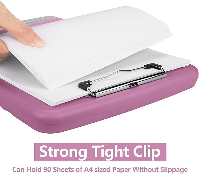SFLHHDM Purple Clipboard with Storage, Clip Boards 8.5x11, Plastic Clipboard with Pen Holder, Teacher Clip Board, Clipboards Organizer for Women Teachers Work, School & Office Supplies