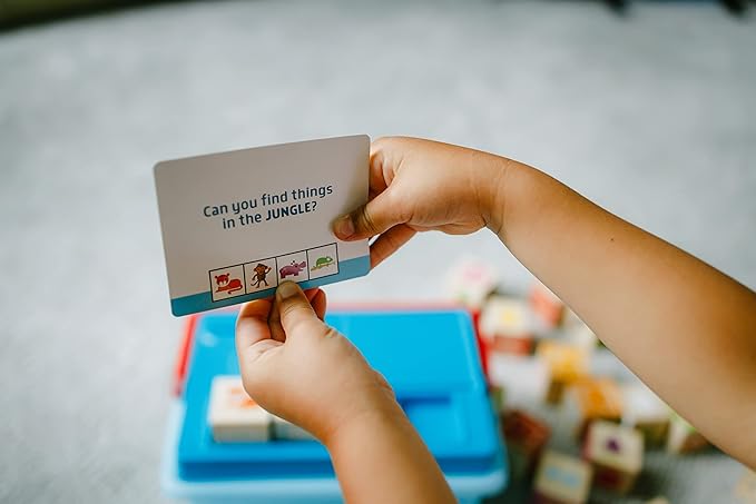 Chuckle & Roar - Learning Blocks: Alphabet Blocks & Learning Flashcards - Educational Learning Activity for preschoolers - Fun and Engaging for Toddlers - Storage Bin Included for Easy cleanup
