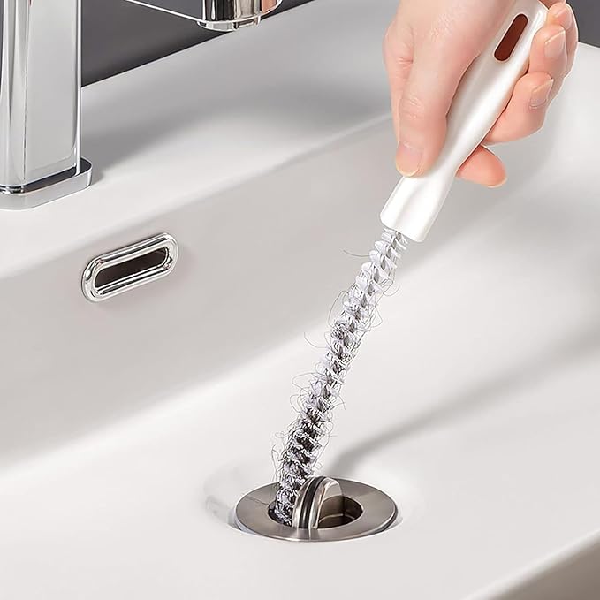 4pcs Pipeline Dredging Brush, 17.7 Inch Bendable Drain Cleaner Brush with Anti-Slip Handle, Household Sewer Hair Cleaning Tool for Sink Bath Pipe