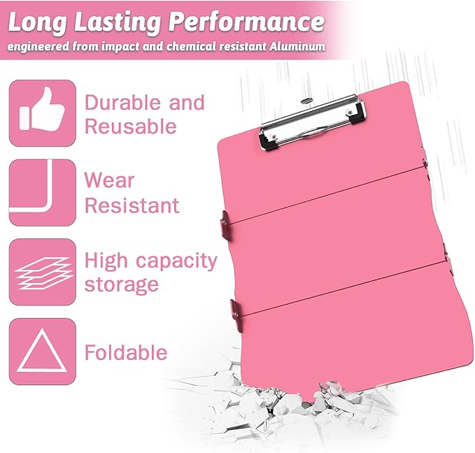 Nursing Clipboard Foldable Clipboard Medical: Edition Cheat Sheets Aluminum 3 Layers Foldable Clipboards Nursing Pocket Size Profile Clip Nurse Clipboards Notepad for Nurses Students and Doctors