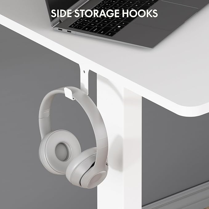 FLEXISPOT 55x24 Inch Electric Height Adjustable Standing Desk for Home & Office, Splice Board Desk for Computer Workstation, Study, or Creative Setup, White