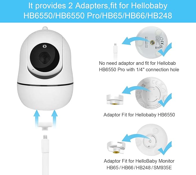 67 inch Adjustable Height Baby Monitor Floor Stand Holder for Infant Optics DXR-8 Pro,eufy HelloBaby HB6560/HB6550/Pro/HB65/HB66/HB248,ANMEATE SM935E or Any Cameras with 1/4 Screw Mount