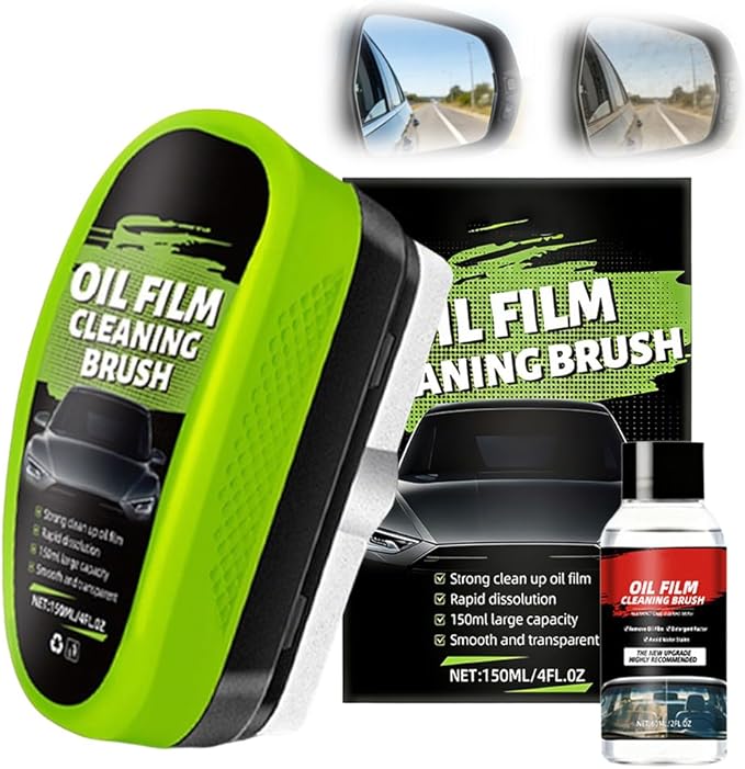 Automotive Oil Film Cleaning Brush,Glass Cleaner, Car Windshield Cleaner, 150ml Automotive Oil Film Cleaning Brush - Preserve Clarity, Immediately See the Effects (1PCS)