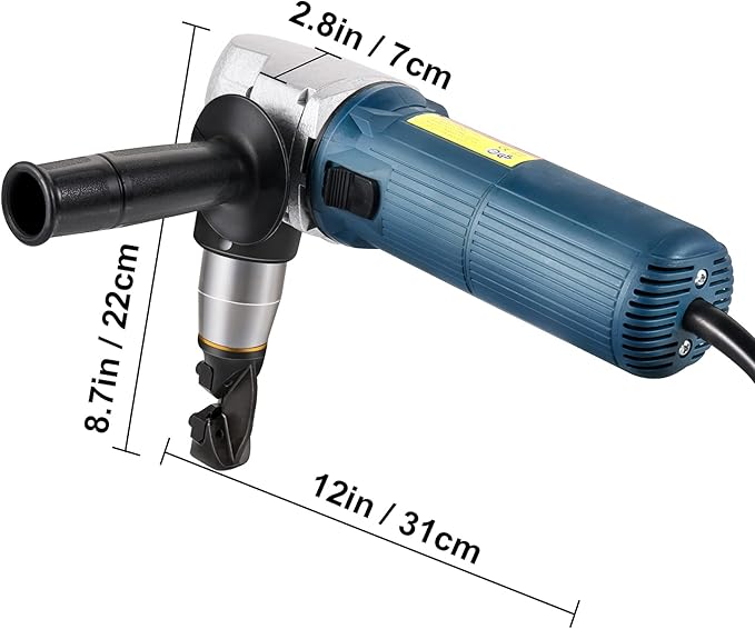 VEVOR Electric Metal Nibbler 625W Nibbler Metal Cutter 1000RPM High Speed Rotor 0.16in/4mm Metal Nibbler 110V w Replaced Blades Storage Case Sheet Metal Nibbler for Cutting Stainless Steel, Aluminium