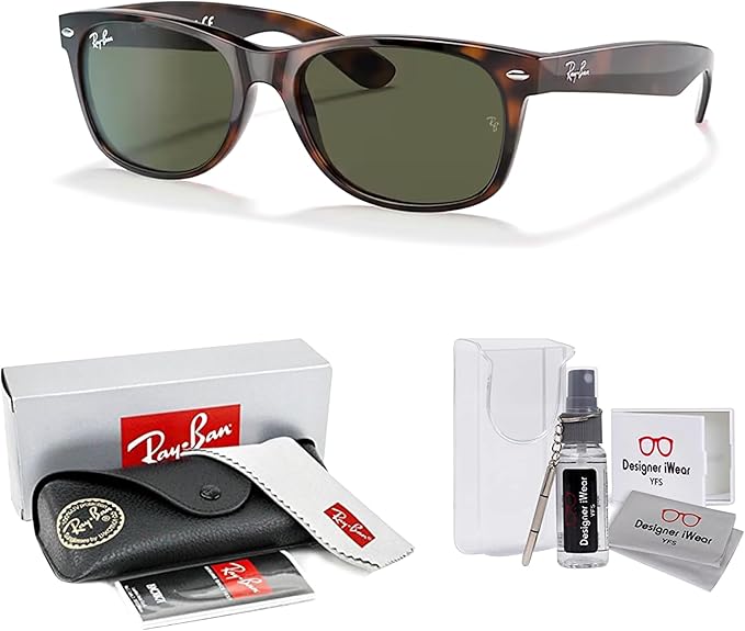 Ray-Ban RB2132 NEW WAYFARER 55MM Square Sunglasses For Men For Women +BUNDLE with ACCESSORY EYEWEAR KIT
