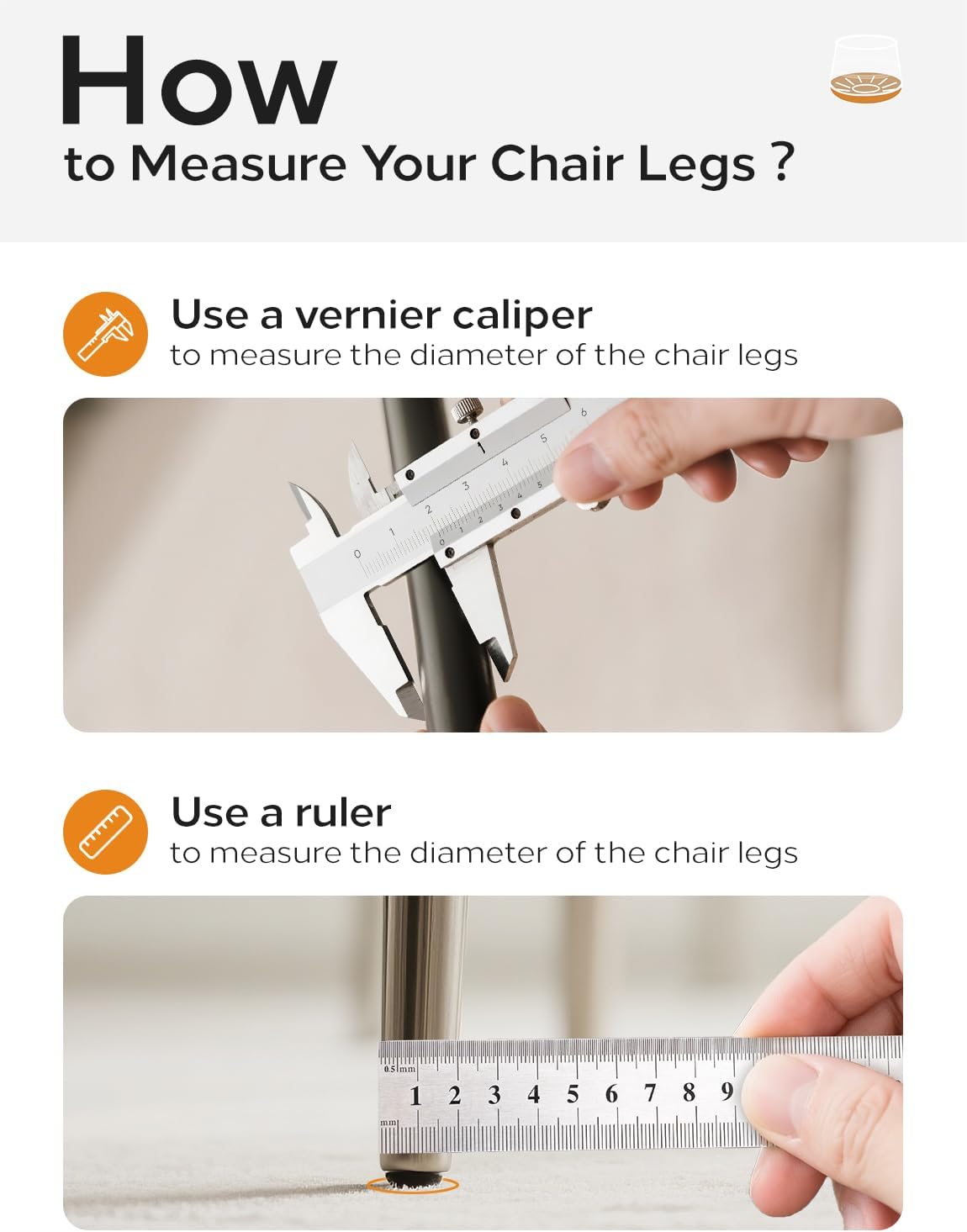 24-Pack Silicone Chair Leg Floor Protectors for Hardwood Floors -Felt Furniture Pads, Rubber Chair Leg Covers/Caps - Noise Reducing & Scratch-Proof - Round Small (Fits 14/16"-15/16" / 21-25mm), Clear