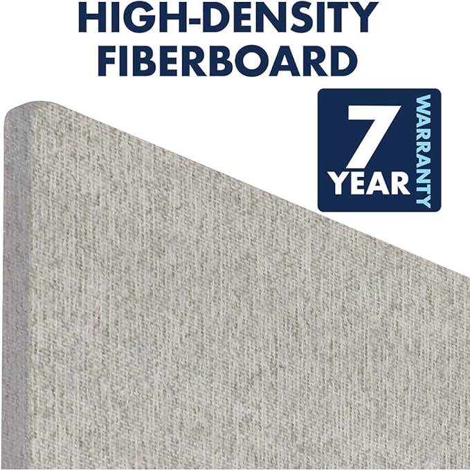 Quartet Bulletin Board for Walls, Fabric, 3' x 2', Frameless Pin Board, Fiberboard, Display Board, Oval Office, Home Office Decor or Home School Organization Board, Vertical/Horizontal, Gray (7683G)