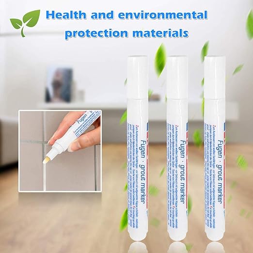 6 Pieces Tile Pen Wall Grout Restorer Pen Repair Marker Grout Filler Pen for Restoring Tile Wall Floor Bathrooms and Kitchen(White)