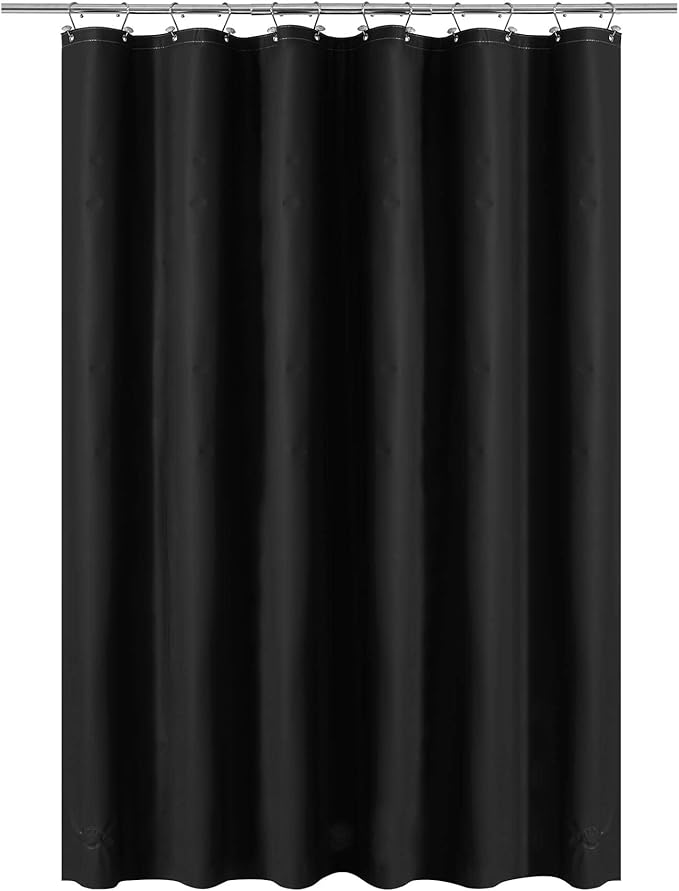Barossa Design Black Shower Curtain Liner - Premium PEVA Plastic Shower Curtain for Bathroom, Lightweight Standard Size with 3 Magnets, Metal Grommets