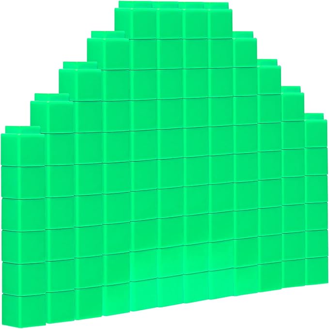 200 Pcs Green Linking Cubes for Math Counting Cubes Manipulatives Plastic Counting Block Manipulative Classroom Learning Supplies for Educational Preschool Activities Boy Girl (Green)