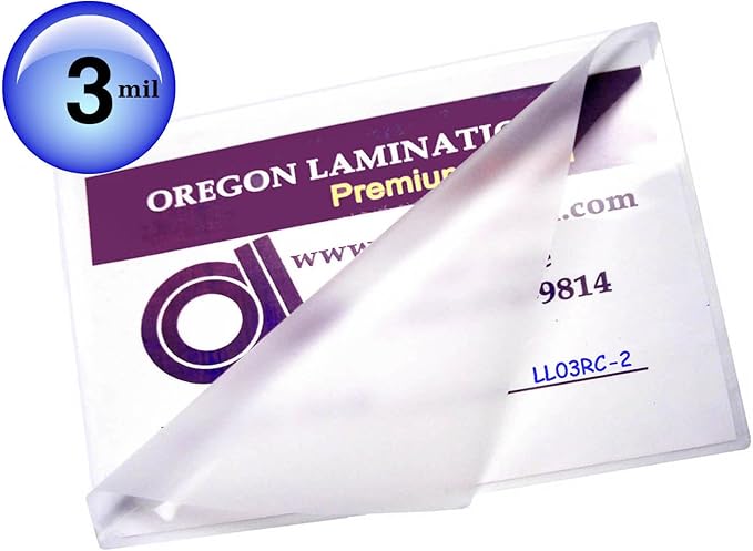 Oregon Lamination Heat Activated Legal Size Laminating Pouches 3 Mil 2 Sides, 9” x 14.5” (229mm x 368mm x 75 microns Thick x 2 Sides) [pk of 200] for up Through 8.75” x 14.25” Sheets, Clear Gloss