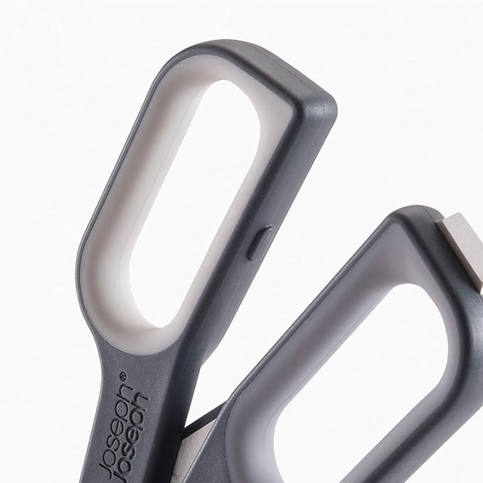 Joseph Joseph PlusCut All Purpose Kitchen Scissors with Integrated Box Cutter, Japanese Stainless-Steel Blades, Soft-Grip Handles