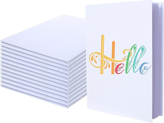 12 Pack Hardcover Blank Book,8.5x11 Inch Unlined Sketchbook Journal - 18 Sheets/36 Pages Each, Bulk Pack of White Hardcover Blank Books for Writing, Drawing Make Your Own Book, Multi-Purpose for Students & Adults
