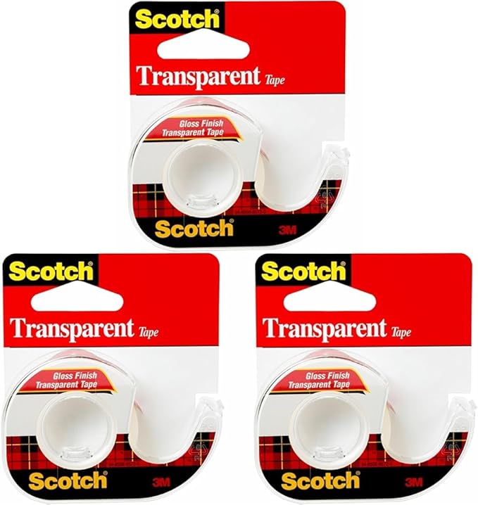 Scotch Transparent Tape 12'' X 4501 ea,(Pack of 3)
