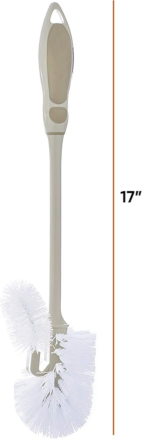 Superio Toilet Brush, Toilet Bowl Cleaning System with Scrubbing Wand, Under Rim Lip Brush for Bathroom