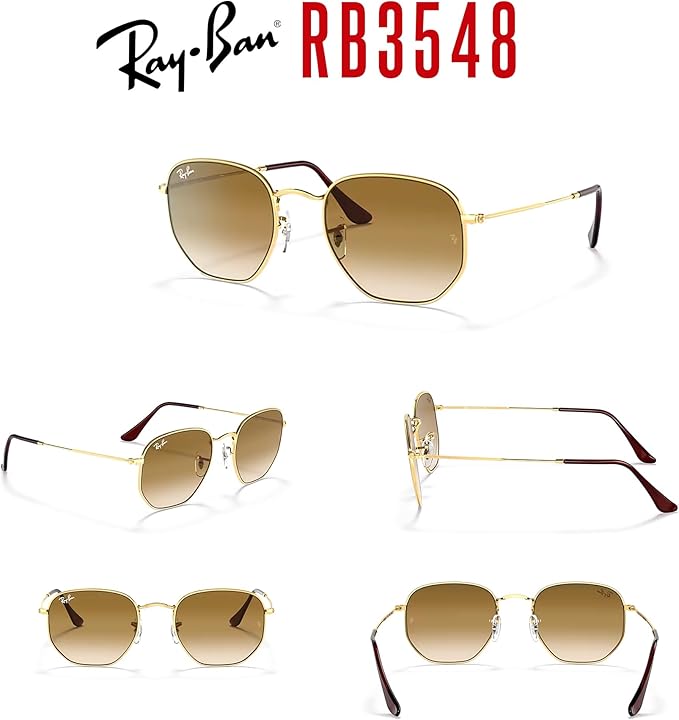 Ray-Ban RB3548 Hexagonal Sunglasses For Men For Women +BUNDLE with ACCESSORY EYEWEAR KIT