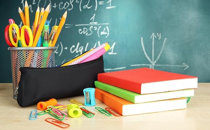 Trail maker Bulk Pencil Case Bags Bundle with Zipper for Kids, School, Offices | Colorful Pencil Pouches in Bulk Packs