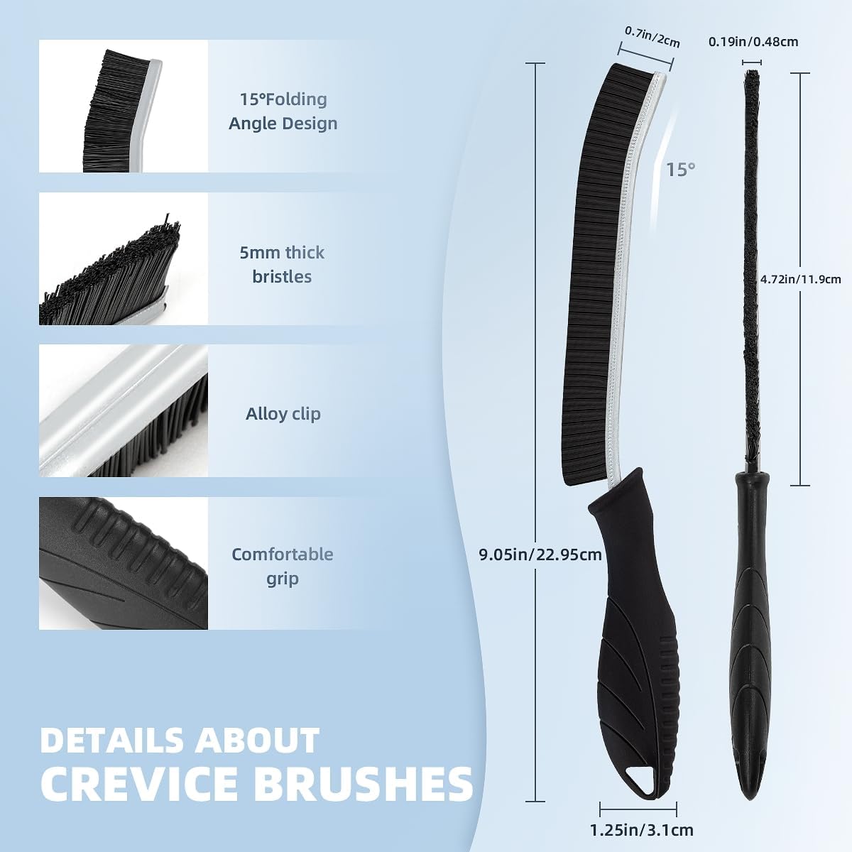 Hard Bristle Crevice Cleaning Brush-Thin Gap Scrub Brush, Small Cleaning Brush, Grout Brush, Kitchen Brush, Cleaning Tools for Toilet, Bathroom, Sink, Home, Household, Window (6, Orange)