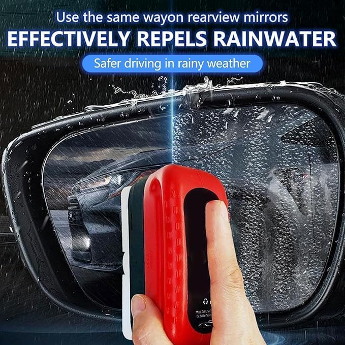 Car Glass Oil Film Cleaner, Hydrophobic Glass Coating for Windshield Improves Clarity and Visibility, Universal Car Glass Oil Film Removal Anti-rain Mist Cleaning Wipes Brush for All Vehicles (2Set)