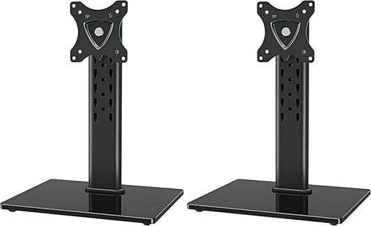 MOUNTUP Monitor Stand for Desk, Freestanding Monitor Mount Fits 13-32 inch Screen up to 17.6 lbs, Screen Stand with Swivel, Height, Rotation Adjustment, VESA Mount 100 x 100mm, 75 x 75mm (Pack of 2)