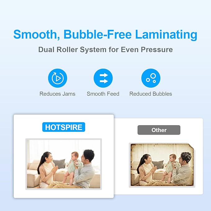 OL253 Thermal Laminator for Teachers & Home Office, Fast Preheat Desktop Laminator with Smooth & Bubble-Free Laminating, Fits A4 & Letter, 3–5 mil Pouches