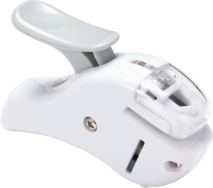 Kokuyo Stapleless Stapler, Harinacs Handheld Staple-Free, Up to 5 Sheets No Staple Binding, Portable Holeless Compact Alpha, White, Japan Import (SLN-MSH305W)