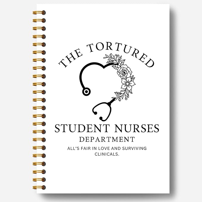 Funny Nurse Notebook, Nurse Appreciation Week Day Gifts Journal, Nursing Supplies for Nurses, Medical Stethoscope Nursing Hardcover Spiral Notebooks 5.5x8.3 Inch
