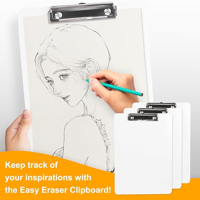 Dry Erase Wood Clipboard 20 Pack, Hardboard Clip Board 8.5x11 for Classroom, Students, Kid, Size 9" x 12.5", Double-Sided White Board, with Low Profile Clip, Office & School Supply