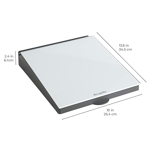ECR4Kids MessageStor Dry-Erase Glass Board Memo Station, Desk Organizer, White